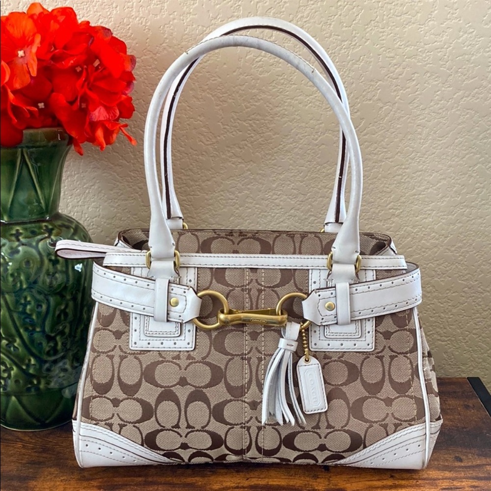 COACH Hampton Signature C Satchel Shoulder Bag